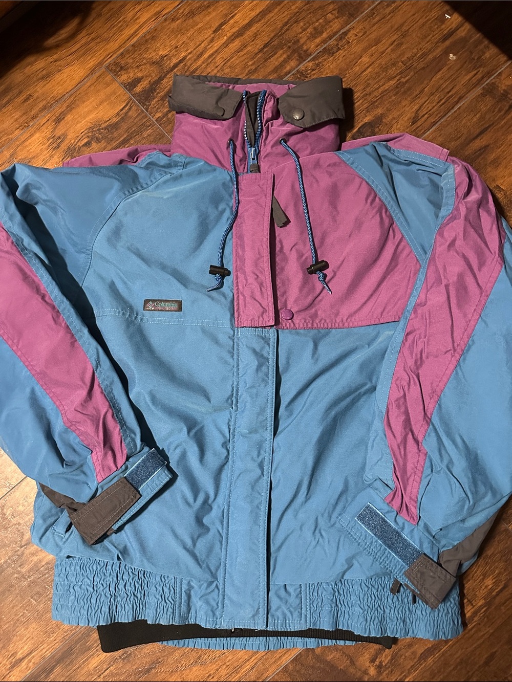 Vintage Columbia Ski Jacket Blue and Purple Colorblock Puffer Jacket